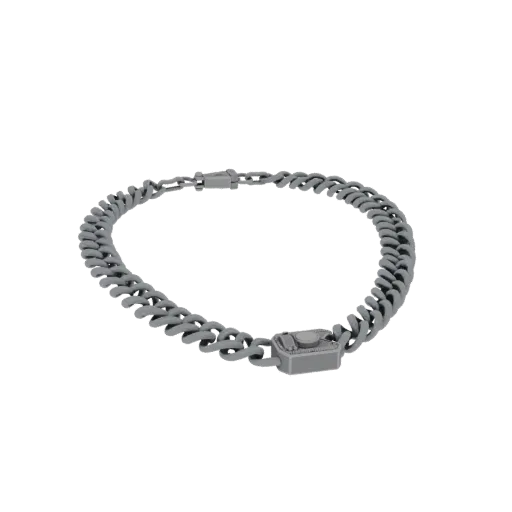 Layered Chain Necklace render detail 3D model, isometric studio render, highlighting necklace form and finish detail.