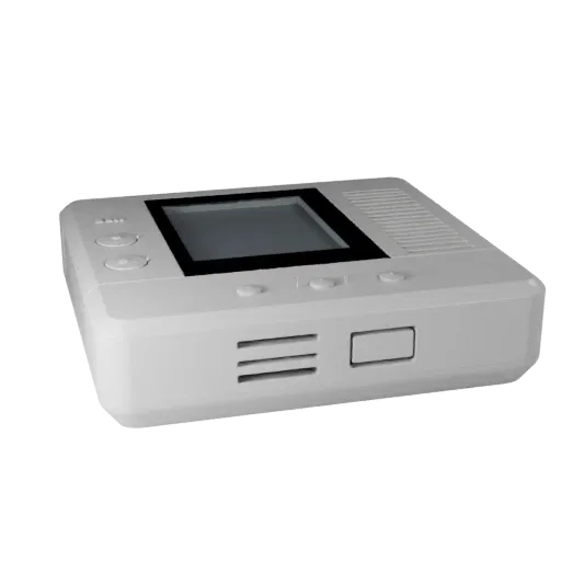 Minimal Smart Thermostat Modular 3D model, isometric modular kit view, showing white plastic, compact device geometry.