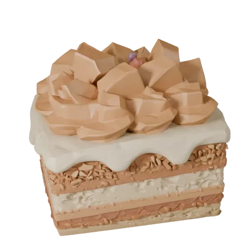 Celebration Layer Cake High Poly 3D model, close-up studio render, showing cream, sweet food silhouette.