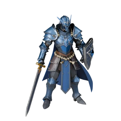 Anime Cobalt Paladin Character Model - Rigged