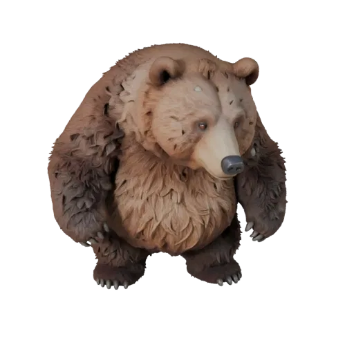 Cartoon Grizzly Bear 3D Model - Stylized Asset for Animation
