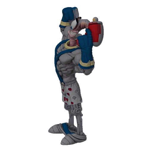 Earthworm Jim 3D Model with Blaster