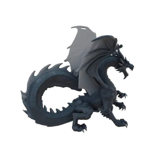 Fantasy Obsidian Dragon Schamane Miniatur STL, Drei-Viertel-Tisch-Rendering, harzdruckbare Boss-Miniatur mit brüllender Pose;