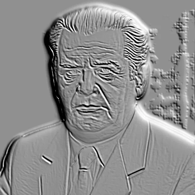 Modèle 3D de bas-relief d'homme en costume d'affaires, réalisé dans un style sculptural.