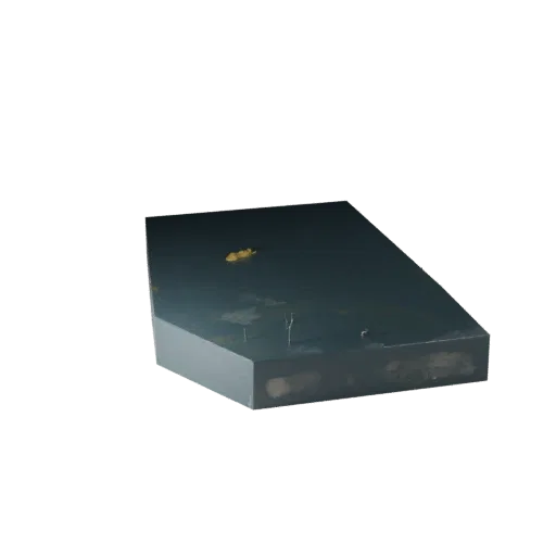 Swamp Pool Terrain Unity 3D model, isometric viewport view, showing wet stone, mud shelves.