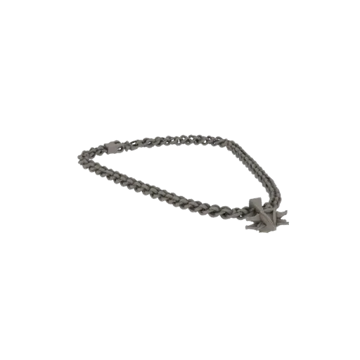 Statement Chain Necklace scene ready 3D model, turntable hero render, showing necklace silhouette and surface contrast.