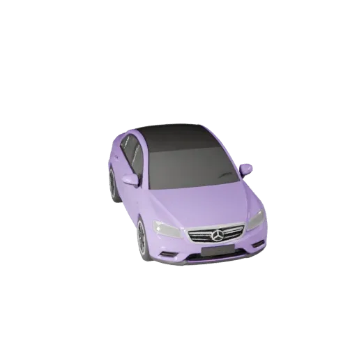 Cartoon Luxury Sedan 3D Model - Stylized Game Asset