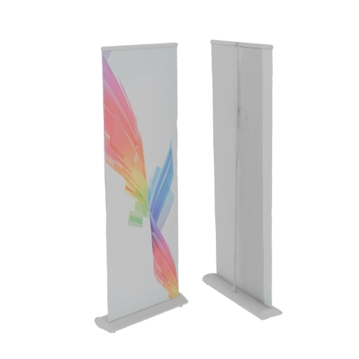 Modern Roll-Up Banner Stand with Abstract Colorful Design