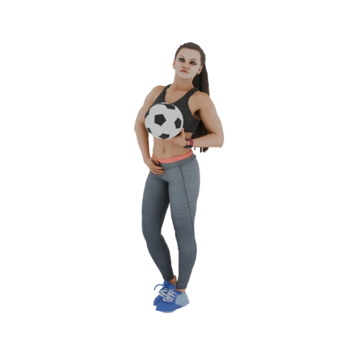 Athletic Woman Holding Soccer Ball