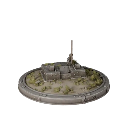 Industrial Display Plinth realistic 3D model preview showing rim shape, three-quarter scene view
