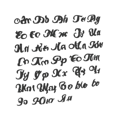 3D model of an ornate Cyrillic alphabet font, displaying decorative uppercase and lowercase letters.