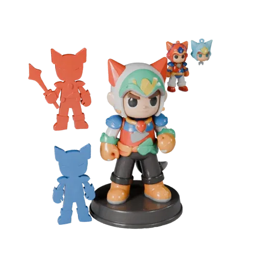 Mascot Figurine stylized 3D model preview showing pose, three-quarter game view, toy proportion and material detail