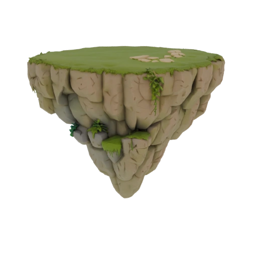 Floating Island with Lush Vegetation