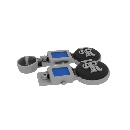 Monogram Style Shirt Stud scene ready 3D model, side view studio render, highlighting cufflink form and finish detail.