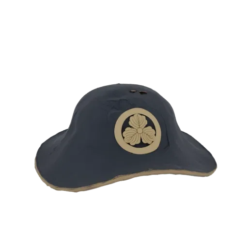 3D model of a Japanese Imperial Army officer's hat with a circular emblem featuring three leaves on the front.