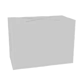 A 3D render of a simple, white rectangular ballot box with a slot on top, presented against a black background.