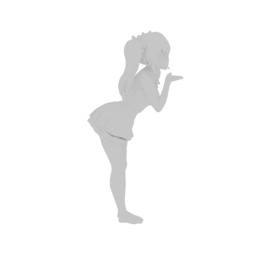 Anime Girl Blowing Kiss 3D Model