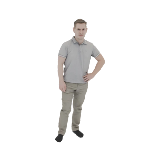 Man in Polo Shirt and Trousers