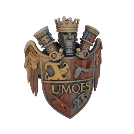 3D Model of House Amber Crest from Game of Thrones with King, Wings, and Shield Symbols