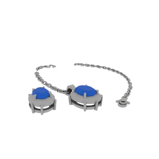 Sapphire Necklace collectible detail 3D model, perspective studio render, highlighting necklace form and finish detail.