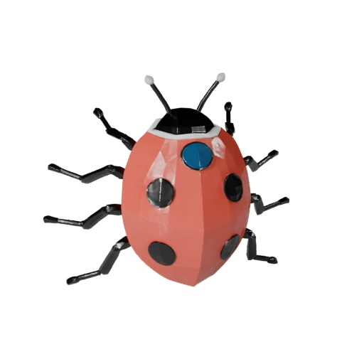 Hohe Poly Marienkäfer 3D Modell - Detailliertes STL-Asset für den Druck