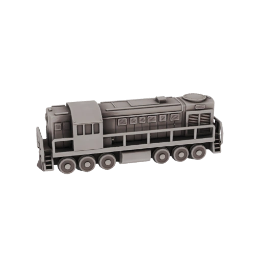 Vintage Diesel Locomotive 3D Model