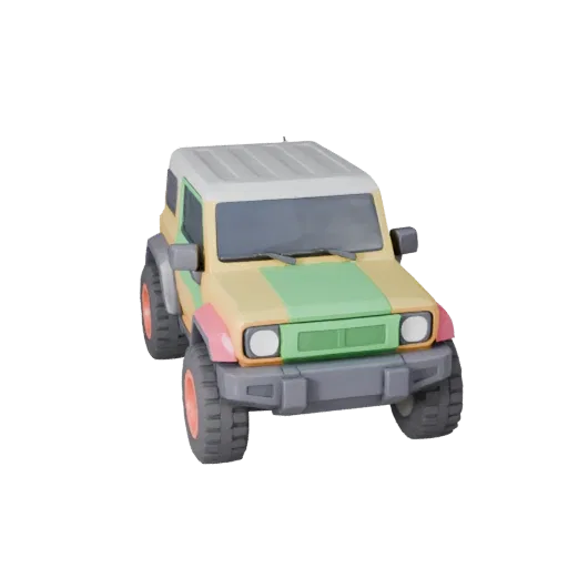 Cartoon Compact Suv 3D Model for Stylized Games PBR Asset