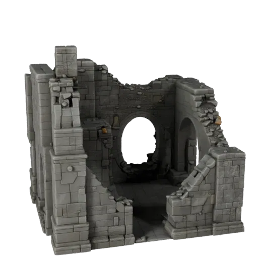 Buried City Gateway Modular 3D model, isometric modular kit view, showing aged stone, built remnants.