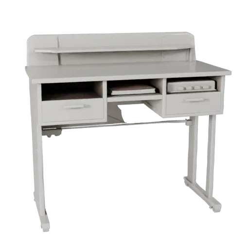 Minimal Desk Organizer Modular 3D model, isometric modular kit view, showing plastic, desk-scale silhouettes.