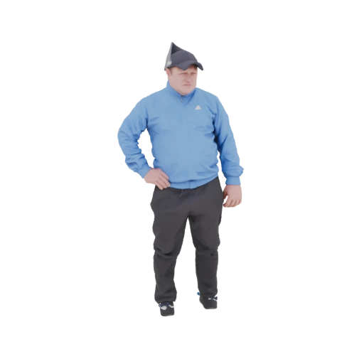 Man in Blue Pullover and Cap