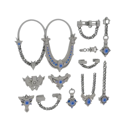 Luxury Necklace Set print ready 3D model, isometric studio render, showing set form, surface, and scale cues.