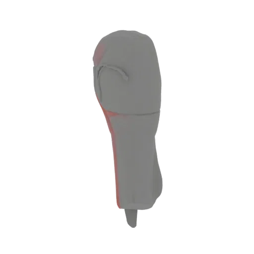 3D model Opel Vectra B gear shift with mahogany trim and aluminum knob, side view.