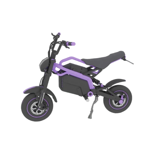 Futuristic Electric Motorcycle 3D Model - Purple Accents