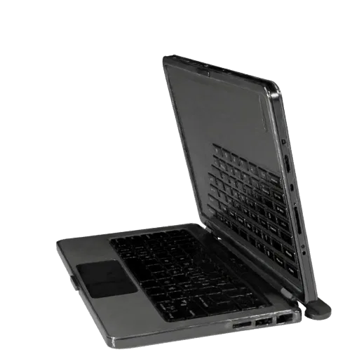 Gaming Tablet Computer Modular 3D model, isometric modular kit view, showing brushed metal, open lid angle.