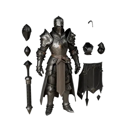 Fantasy Command Knight Character Model - Rigged