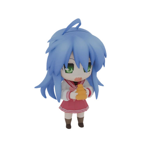 Konata Izumi Nendoroid Holding Food 3D Model
