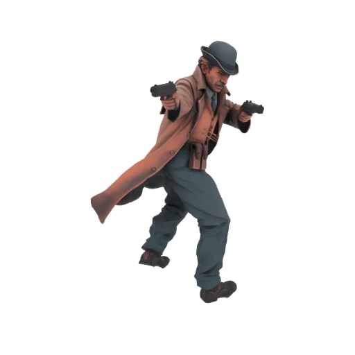 Gangster with Dual Pistols 3D Model