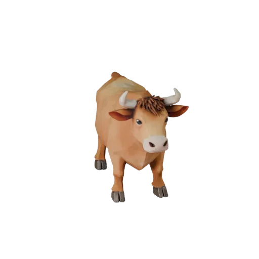 Low Poly Cow 3D Model - Unity Game Asset with FBX | Royalty-Free