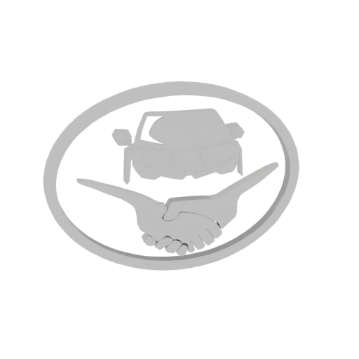 Car Dealership Handshake Emblem 3D Model