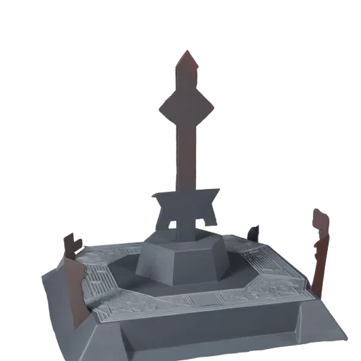 Abstract Objective Marker low poly 3D model preview showing scale, three-quarter game view