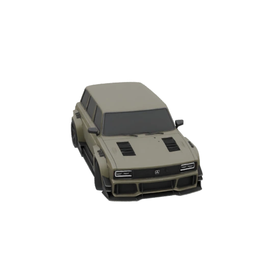 Retro Station Wagon 3D Model