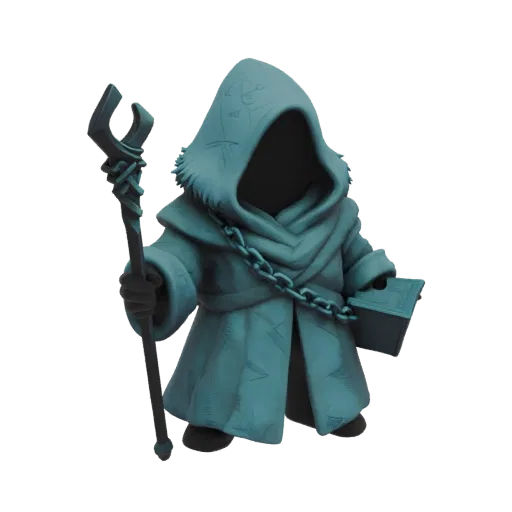 Fantasy Dwarf Wizard Miniature STL - Guard