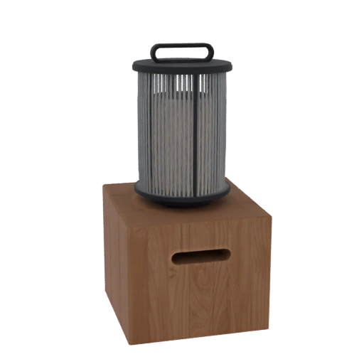 Modern Outdoor Lantern with Wooden Base