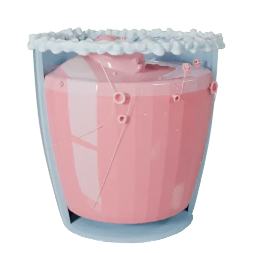 Sparkling Juice Glass Stylized 3D model, stylized isometric render, showing glass, container shape.