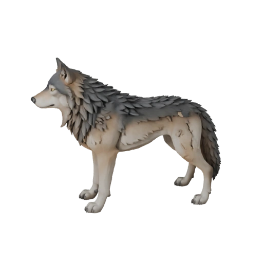 Modello 3D Lupo High Poly - Asset STL Dettagliato per Stampa | PBR