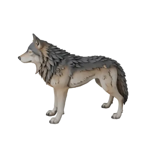 High Poly Wolf 3D Model - Detailed STL Asset for Printing | PBR