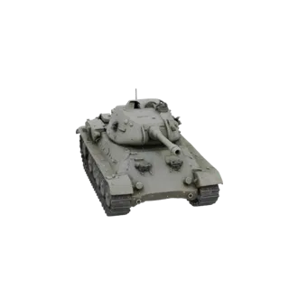 3D model of Soviet medium tank T-34, front and side view, on white background
