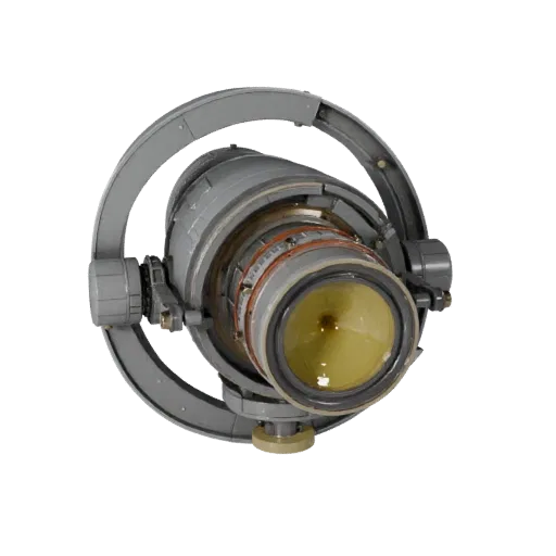 Modello 3D High Poly Montatura Stile Osservatorio, rendering studio ravvicinato, mostra tubi metallici, allineamento ottico.