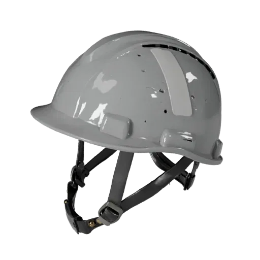 Utility Hard Hat 3D model, side profile view, technical viewport render, showing plastic shells, form detail.