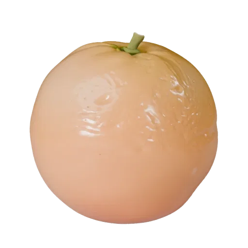 Fresh Orange High Poly 3D model, close-up studio render, showing skin pores, recognizable fruit forms.